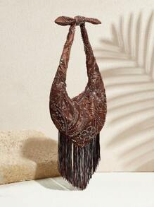 SHECARRY 时尚女士迷人亮片装饰单肩包 - 咖啡 - 查看 3