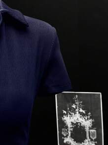 EgrlEra 女式性感迷你纯色短袖 Polo T 恤 - 藏蓝色 - 查看 5