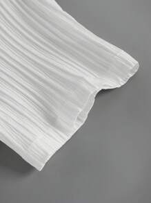 Manfinity Homme 男士纹理面料短袖衬衫加抽绳腰宽松阔腿裤西装套装夏季男夏裤套装裤子衬衫套装男休闲上下装男灰白套装