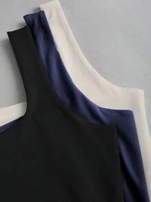 Sweetra Áo ba lỗ không tay màu trơn thường ngày cho nữ, mùa hè - Nhiều màu - Xem 6