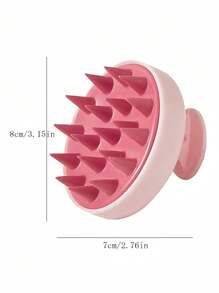 1 stuk 3,15 x 2,76 inch zachte siliconen haarmassageborstel, hoofdhuidexfoliator, shampooborstel, huidvriendelijke haarwaskam, comfortabele hoofdscrubber, badborstel voor thuis, badkamerdecoratie, reisbenodigdheden, zomerse must-have, haarverzorgingstool, ontspannende hoofdhuidmassager, zachte haarborstel, siliconenborstel, stressverlichtende verzorgingsaccessoire.