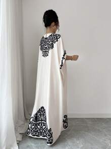 Elenzga Elegantes, locker sitzendes Kleid für Damen mit Placement-Muster