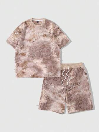 Street Life Set de camisetas holgadas desgastadas para hombre