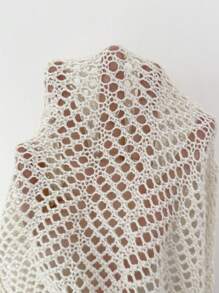 Elenzga Women's Lightweight Geometric Patterned Tie Front Cardigan, Vacation Style, Spring/Summer Fall Cloth For Women - Beige - View 7