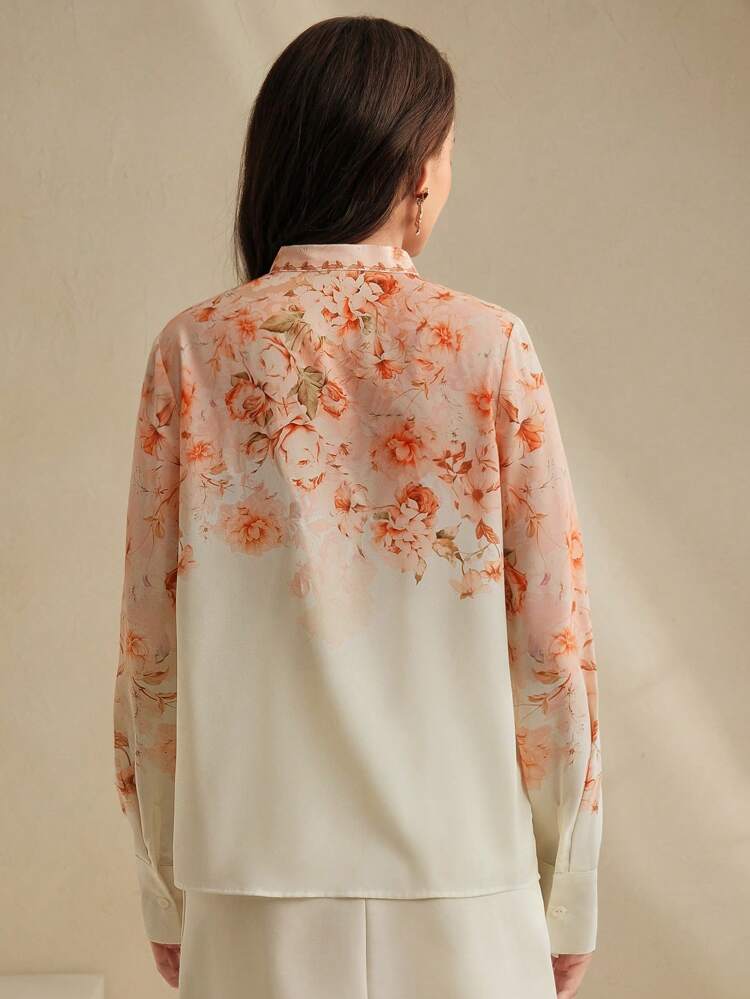 Women's Exquisite French Ditsy Floral High-Quality Long Embroidered Shirt