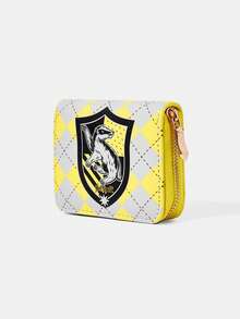 HARRY POTTER X SHEIN 1pc Women Rhombus Plaid Zipper Short Wallet, Simple Design Coin Purse - Multicolor - View 2