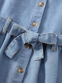 Young Girl Versatile Comfortable Casual Holiday Fashion Street Cute Lightweight Denim Dress, Summer - Light Wash - View 6