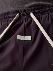 NEON BLANC 男士街头时尚编织闪亮刺绣短裤，适合夏季 - 鏽棕色 - 查看 6