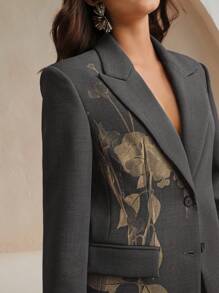 Anewsta 女士优雅刺绣休闲西装外套