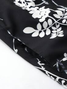 Irokai 日式女式印花浴衣和服，适合夏季节日 - 黑與白 - 查看 7