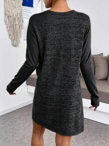 Chiquease 通勤休闲百搭夏季沙滩针织毛衣 - 黑色 - 查看 2