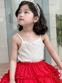 Dazy Kids Young Girls Ditsy Floral Knitted Top, Young Girl Autumn Clothing - White - View 3