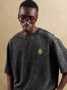 SUMWON 复古风格牛仔竞技图案 T 恤西部牧场骑马者风格休闲街头服饰节日复古音乐会必备日常休闲服装 - 黑色 - 查看 4