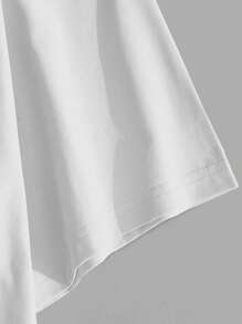 Manfinity Joysei Men's Casual Floral Print Dropped Shoulder Loose T-Shirt, Summer - White - View 6