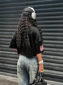 Rovax 女士夏季字母印花圆领短袖休闲T恤 - 彩色 - 查看 2