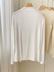 Resyla Women's Casual Versatile Solid Color Lightweight Jacket Fall Winter Cloth For Women - White - View 2
