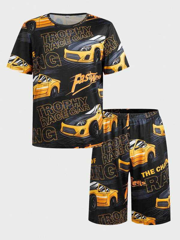 Happy Jammies Fun Cartoon Playful Cute Mischievous Men Home Suits Set