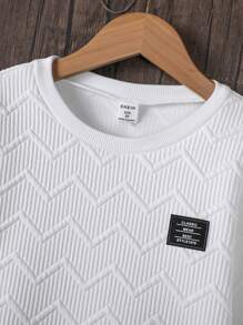 SHEIN Ragazzo Tween Pullover toppa con lettera senza collana