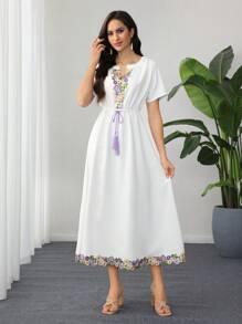 Lacomfia 2025 Summer High-End Relaxed Linen Vacation High-End French Romantic Dress For Women