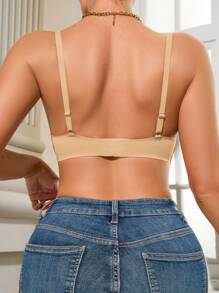 1 chiếc áo ngực liền mạch đơn giản thoải mái thường ngày dành cho phụ nữ Áo bikini màu đen Áo gợi cảm dành cho phụ nữ Áo gợi cảm dành cho phụ nữ - Màu be - Xem 7