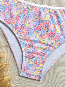 Tween Girls Bikini Sets, Ditsy Floral 2 Pieces Swimsuit, Fashionable Casual Elegant Swimwear Suitable For Swimming, Vacation, Summer (Random Print) Young Girls Sets Young Girl Summer Outfits Bathing Suits For Teens Sets Bathing Suits Teen Set Summer Bathing Suits 1pc For Teens