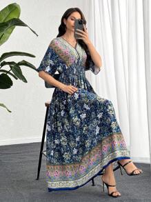 Lacomfia 2025 Fashion New Design Women Long Dress, Suitable For Holiday - Navy Blue - View 3