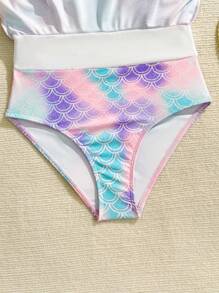 Tween Girls One-Piece Swimsuit, Digital Printing Cute Playful Design, Suitable For Swimming, Beach, Holiday Party