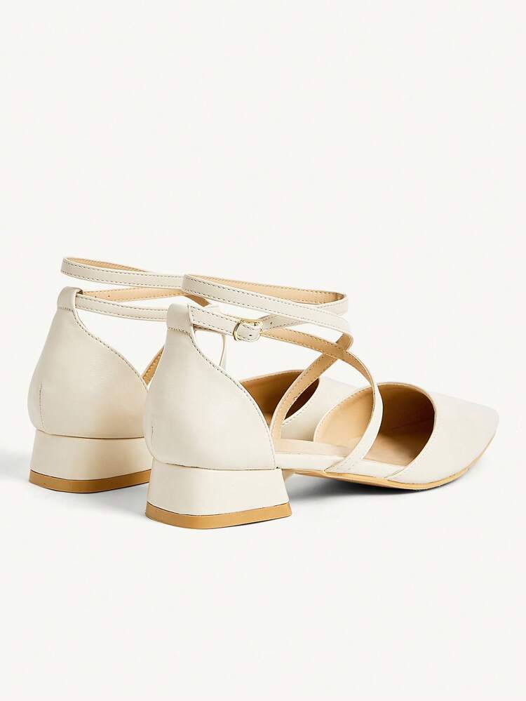 CUCCOO CHICEST Beige Flat Pointed Toe Criss-Cross Slip-On Shoes, Fashion Casual Comfortable Work, Date, Party, Wedding, Vacation For Christmas Elegant Shoes Wedding Shoes Summer Shoes Bride Shoes