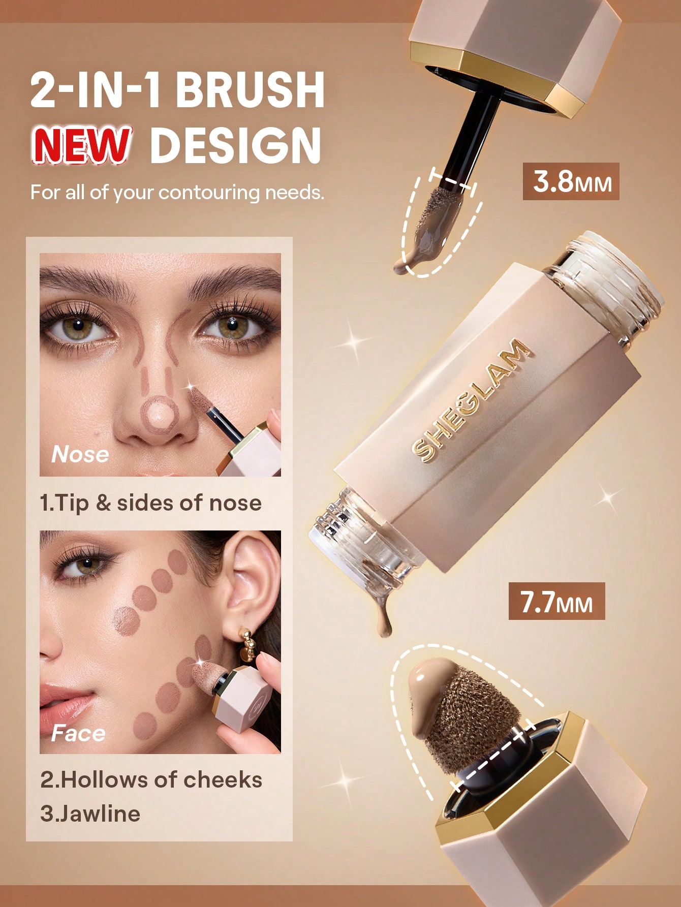 SHEGLAM Precision Sculpt ثنائي كونتور سائل-Soft Ta...