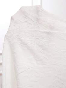 SHEIN Clasi Blusa elegante de talla grande con volantes de encaje y unicolor para el verano - Blanco - Ver 12