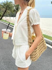 Jouncy Women Two Pieces Outfits For Daily Wear - White - View 5