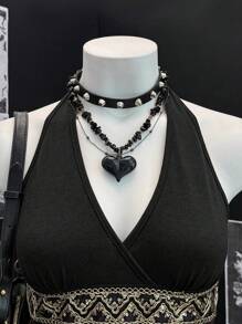 EgrlEra Sexy V-Neck Waisted Elegant Dress For Women - Black - View 3