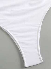 Swim Oasis Women 2025 New Solid Color Strapless Hollow Out Swimsuit With Mesh Maxi Skirt, Beach Resort Summer Casual Set - White - View 8