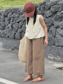 Dazy Kids 秋季童装女童碎花无袖上衣和裤子两件套