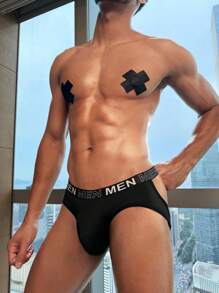 DrisQ Men's Everyday Sexy Letter Jacquard Thong Brief Underwear