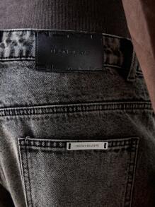 NEON BLANC Men's Street Fashion Woven Long Denim Jeans - Grey - View 5