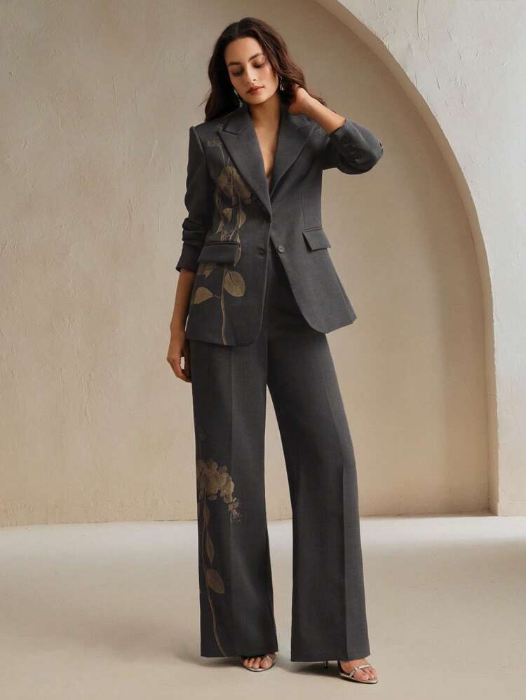 Elegant Embroidered Casual Blazer For Women