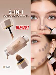 SHEGLAM Precision Sculpt Liquid Contour Duo-Clay Brand Beauty Makeup Face Paint Cosmetic For Women Girls Perfect For Winter Ideal For Y2K Fancy Fashion Suitable For Birthday Gift Party Ready Best Color - Clay - View 1