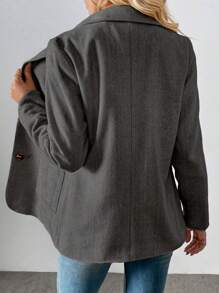 Franclia Áo khoác blazer nữ họa tiết xương cá, áo khoác ngoài mùa thu đông chất lượng cao dành cho nữ, trang phục mùa thu cho nữ. - màu đen - Xem 2