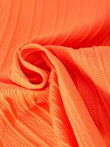 SHEIN Sparklyn Tween Girls Casual Sweet Lovely Textured Crinkle Fabric Cropped Tank Top With Relaxed Wide Leg Pants 2 Pieces Set, Suitable For Daily Commute, Holiday, Sisters Street Style, Spring/Summer - Orange - View 6