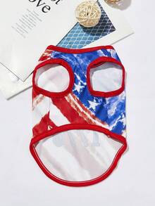 PETSIN Independence Day Vest With 1776 English Splatter Star Street Style Pattern Positioning Print - Universal For Cats And Dogs - Multicolor - View 6