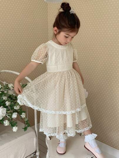 DAZY 少女圆领短袖休闲连衣裙，夏季