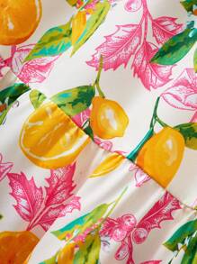 Tween GirlsYellow Cherry & Orange Graphic Sleeveless Long Dress, Comfortable & Fashionable Spring Girl Dress Summer Girl Dresses Summer Girls Dress - Apricot - View 7