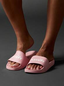 Missguided x Playboy Comfort Slip On Pool Slides Summer Beach House Indoor Outdoor Slippers Bath Shower Sandals Anti Slip Sole - Pink - View 3