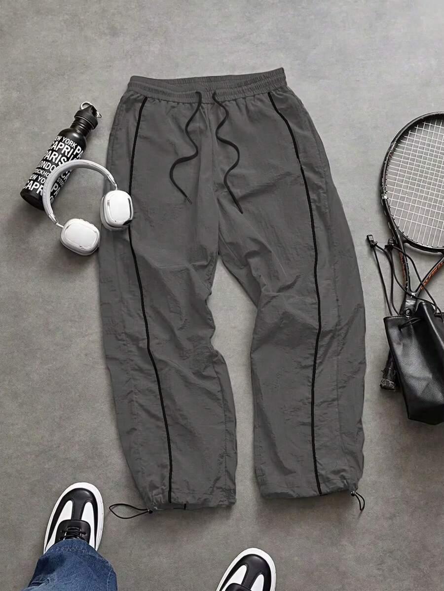 Sport MetroGents 男士抽绳腰宽松运动裤 - 灰色 - 查看 1