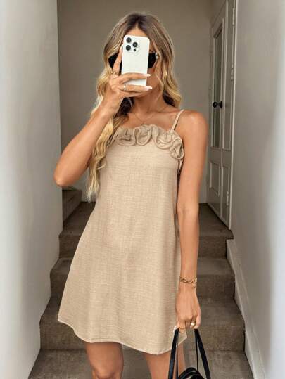 Easowa Vestido corto de verano casual, elegante y de uso diario para mujer con vuelo en la Bottom y estampado floral 3D