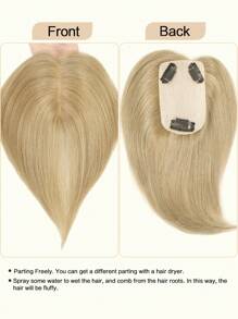 Topper de cabello de 6 pulgadas, cabello liso, toppers de cabello para mujeres de cabello humano real, base de 2.6x4 pulgadas, toppers de cabello real para mujeres con cabello ralo