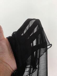 Amplova Áo len cardigan dây nơ ren cúp ngực cho nữ - màu đen - Xem 7
