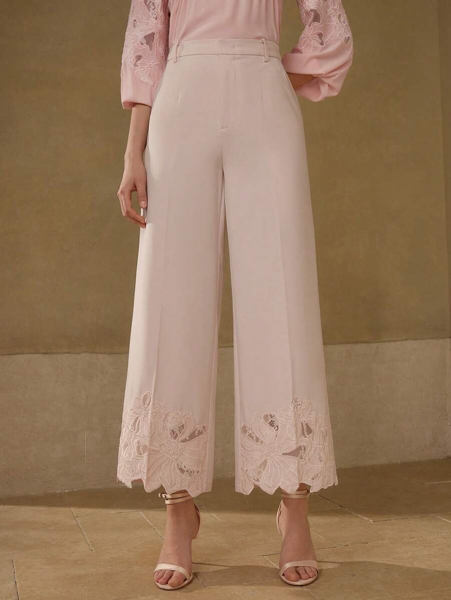 MOTF PREMIUM Bestickter Anzughose mit Bügelfalte