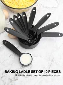 SHEIN 厨房烘焙工具量杯和量勺套装，采用可堆叠设计和刻度标记，非常适合烹饪和烘焙 - 彩色 - 查看 8